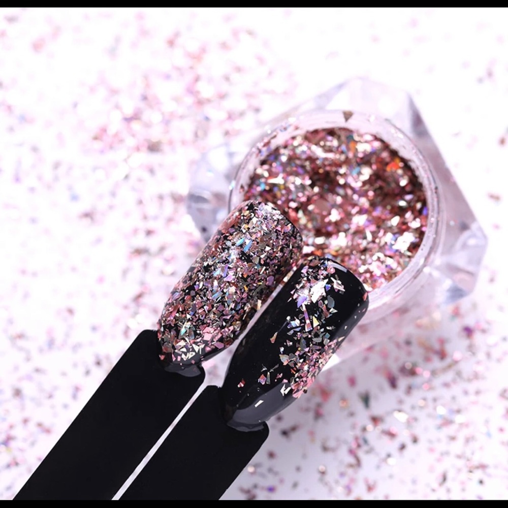 Nail acrylic with glitter
